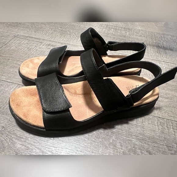 Ziera Benji-XW Leather Black Sandals Size 8.5 $170 ORTHOTIC FRIENDLY